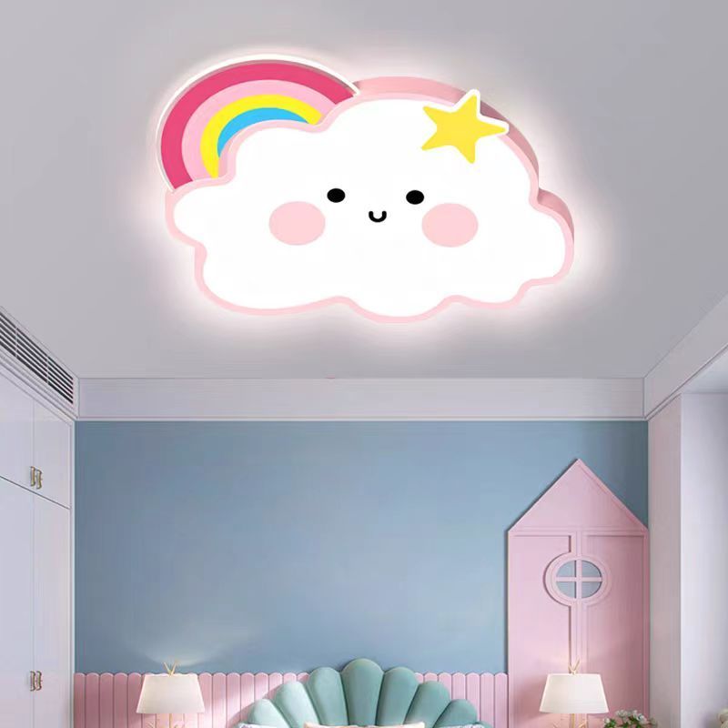 2024 Hot selling minimalist creative cartoon cute cloud rainbow children's room bedroom eye protection ceiling light