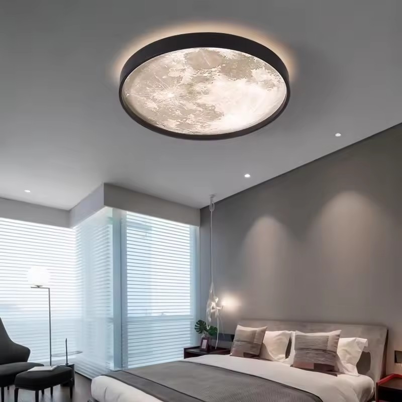 2024 Creative and modern minimalist LED moon indoor lighting, bedroom, living room, home decoration, ceiling light