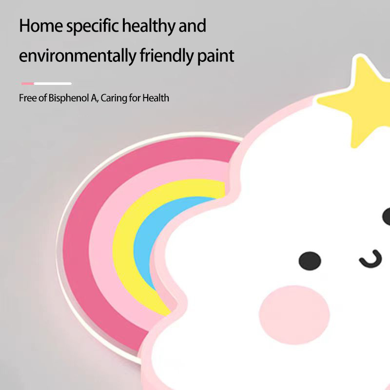 2024 Hot selling minimalist creative cartoon cute cloud rainbow children's room bedroom eye protection ceiling light