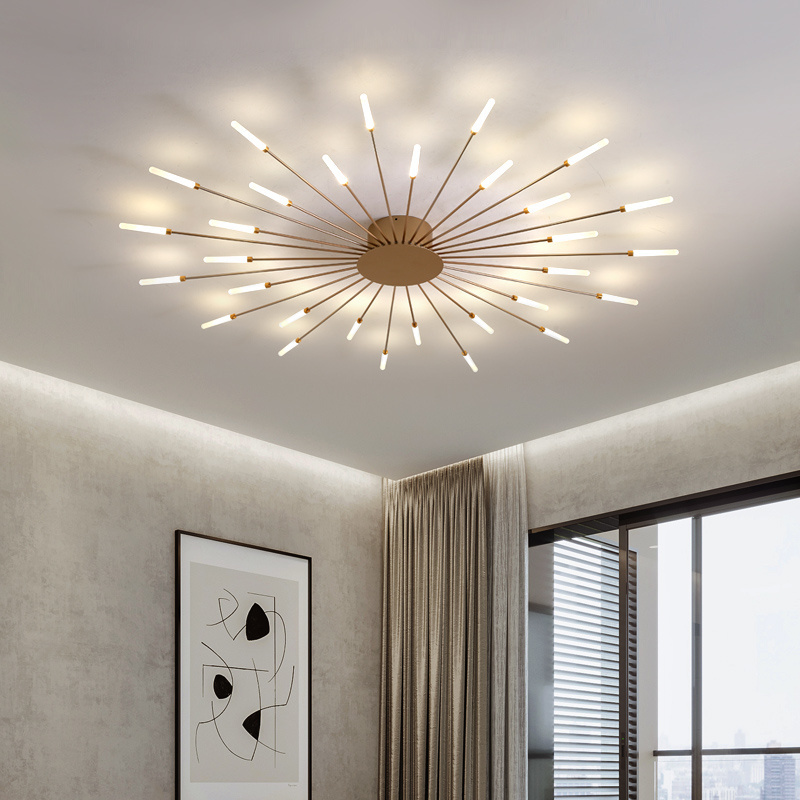 Badu 2023 Living Room Fireworks Flower Shape Acrylic Led Lighting Fixtures Ceiling Light For Home