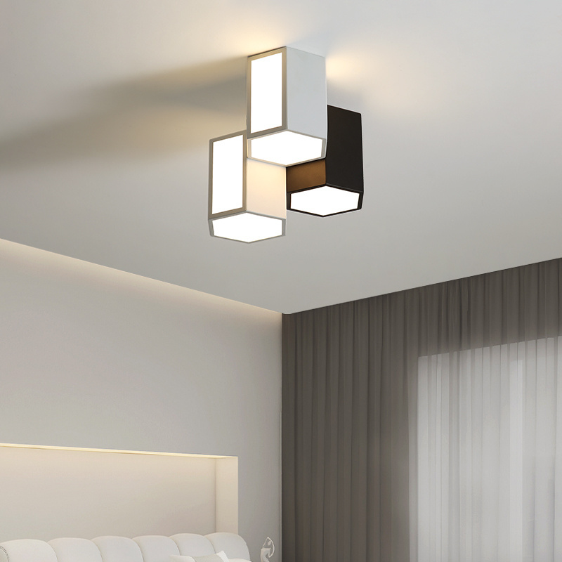 Modern minimalist design sense black and white geometric combination no main lamp ceiling lamp cloakroom bedroom ceiling light