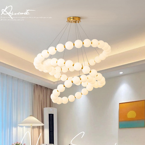 Modern light luxury ring LED pendant light is suitable for bedroom living room chandelier