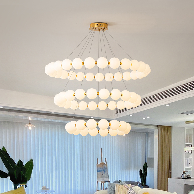 Modern light luxury ring LED pendant light is suitable for bedroom living room chandelier