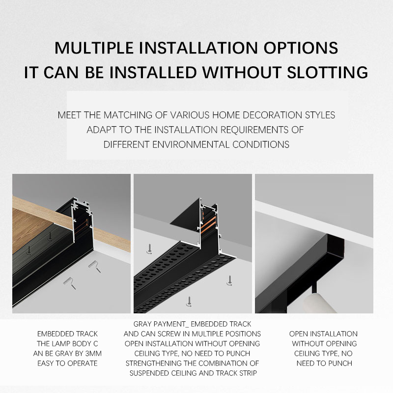 Commercial Linear Tracklights Spot Lamp Spotlights 2m Rails System Magnet Magnetic rail light Led Track Lights