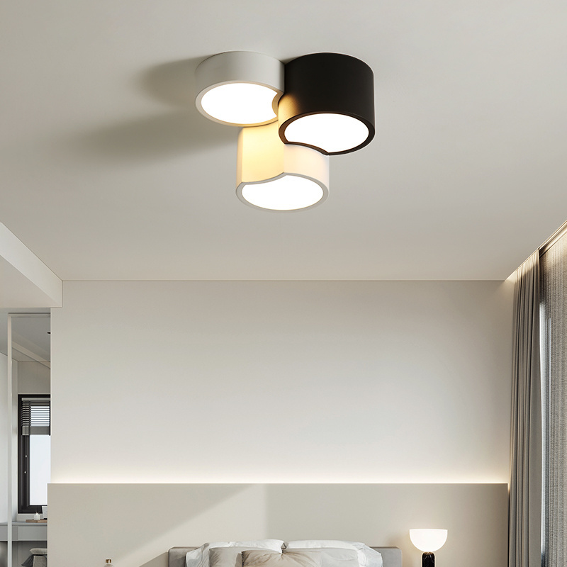 Modern minimalist design sense black and white geometric combination no main lamp ceiling lamp cloakroom bedroom ceiling light