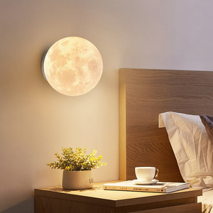 Modern creative moon wall lamp living room background wall lamp aisle lamp children's bedroom bedside light