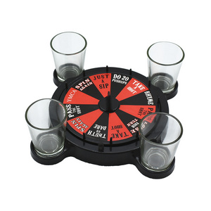 Custom four shot glasses roulette drinking game set for party