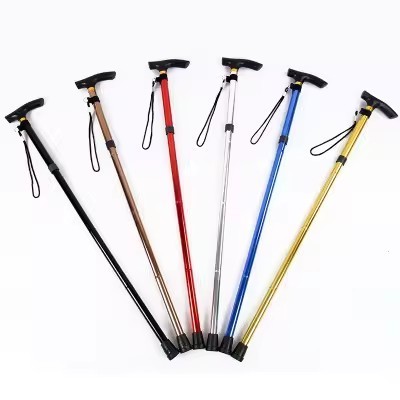 GB-803 Walking Cane For Men Women - Foldable Adjustable Collapsible Free Standing Cane Pivot Tip Heavy Duty