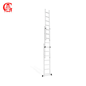 3 sections Aluminum Combination Extension Ladders  Home Climbing Roof Tool Lightweight Domestic Ladder