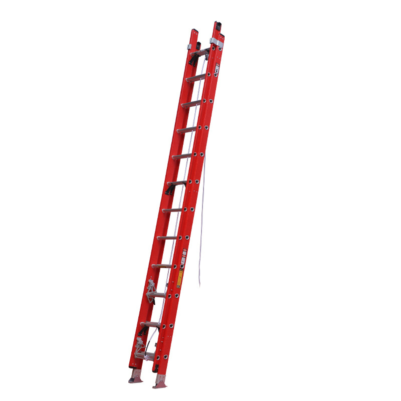 Fiber glass  two section extension extensive step ladder telescopic ladder for electrical project