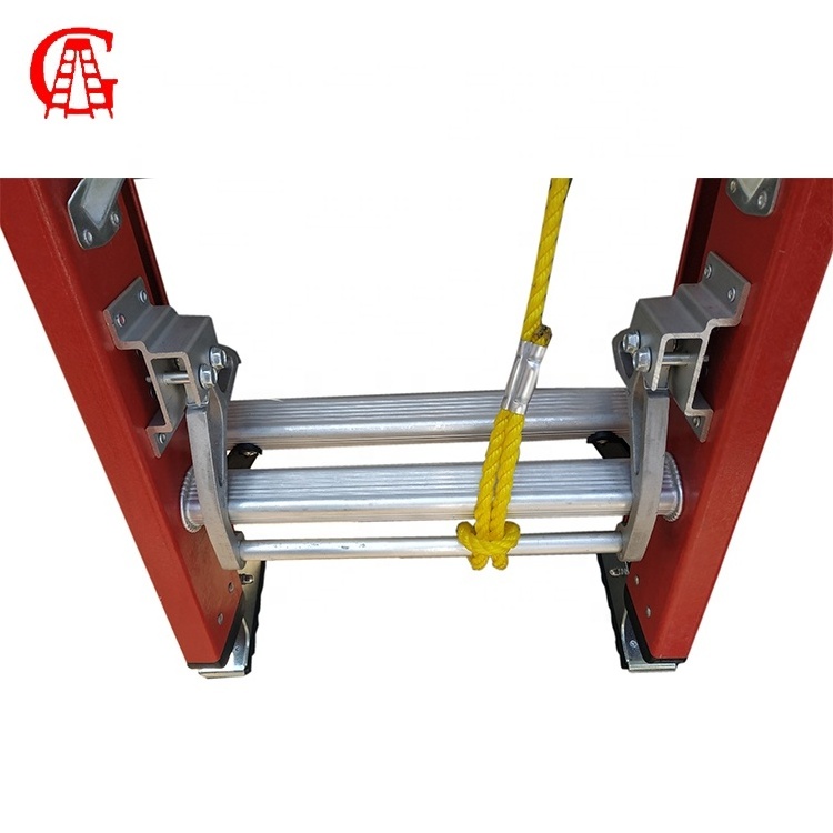 Fiber glass  two section extension extensive step ladder telescopic ladder for electrical project