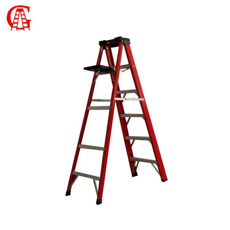 En131 Aluminum Fiberglass Extension Ladder with Shelf