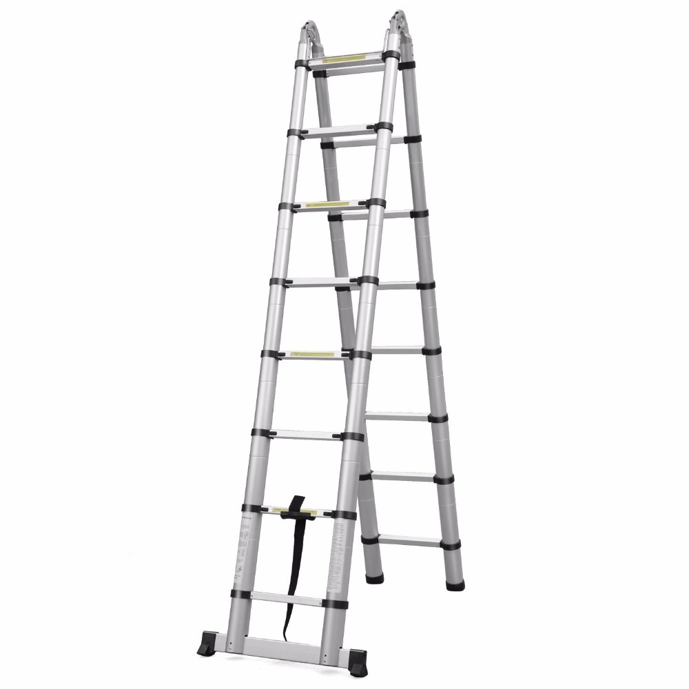 Aluminum Double sided Stairs Telescopic Extension Folding  Step Ladder