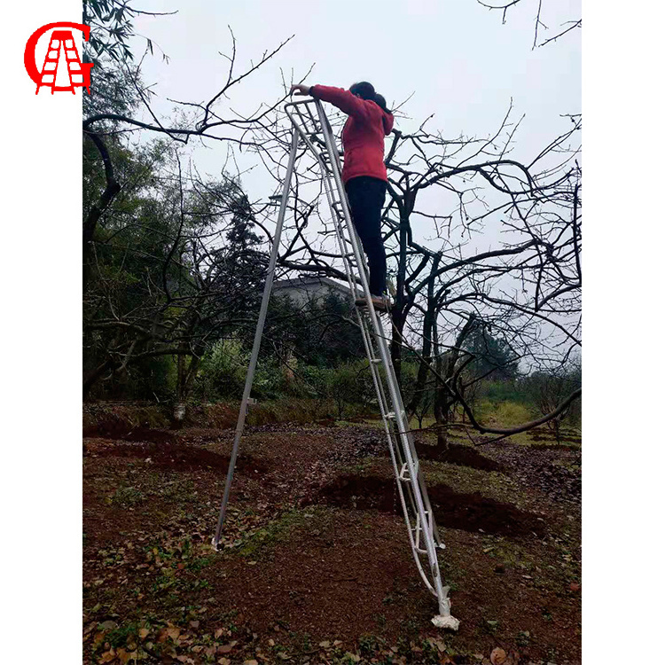 Adjustable Aluminum Tripod Ladder Garden Orchard Picking Harvest Tripod Fruit Ladder