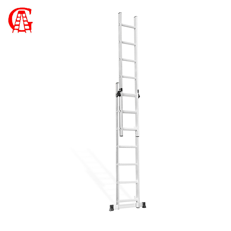 3 sections Aluminum Combination Extension Ladders  Home Climbing Roof Tool Lightweight Domestic Ladder