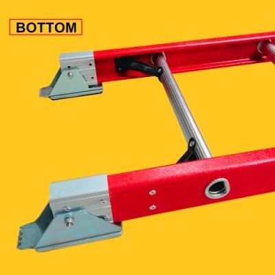 10 Step  Compliant Red Fiberglass Single Sided Straight Ladder