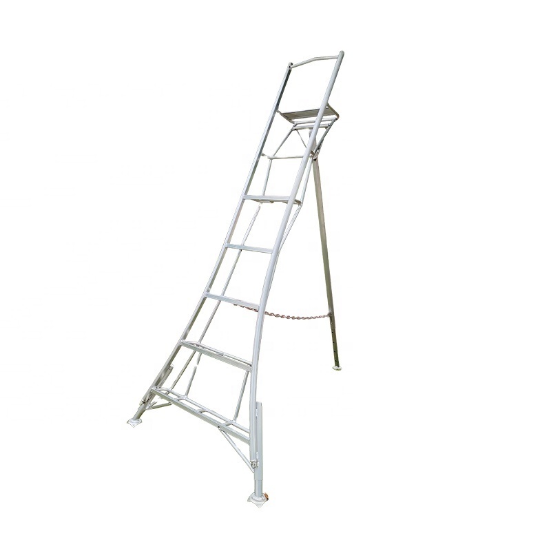 Gardener Aluminum Tripod Platform Orchard Platform Ladder for Pruning Tree Trimming Fruit Picking