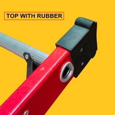 10 Step  Compliant Red Fiberglass Single Sided Straight Ladder