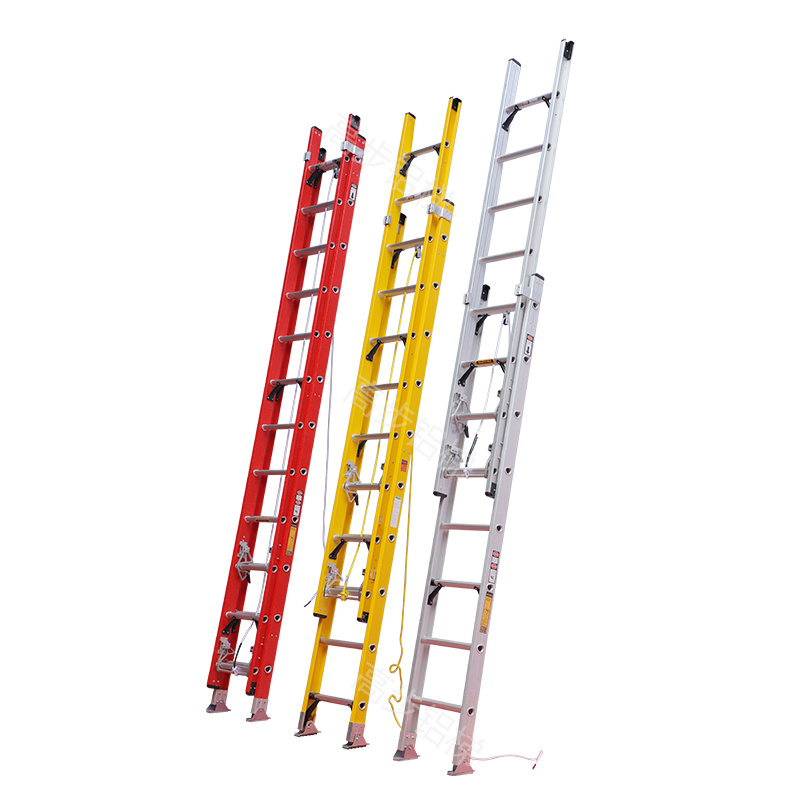 Fiberglass two section extension  ladder FRP step ladder for fire rescue and construction