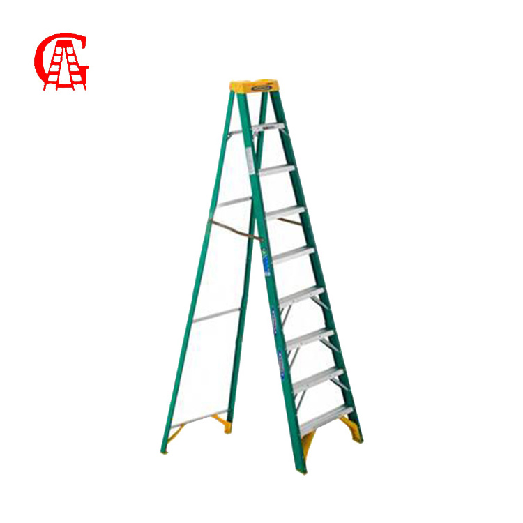 Factory Price En131 Testing Insulated Fiberglass Ladder with Shelf for Use Around Electricity