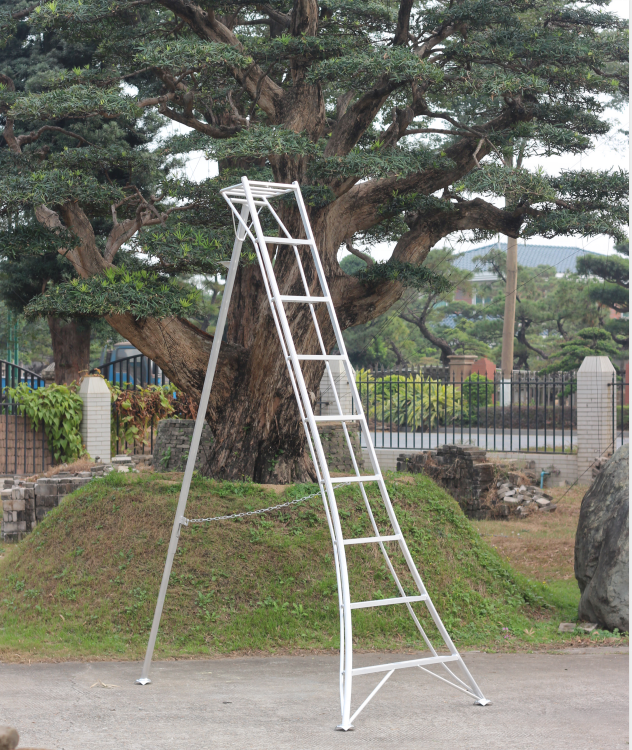 Gardener Aluminum Tripod Platform Orchard Platform Ladder for Pruning Tree Trimming Fruit Picking