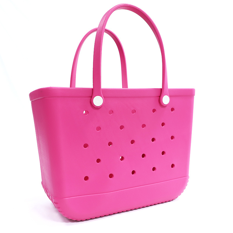 Hot Sale Wholesale Beach Waterproof  bogg Tote Bags Custom Summer Rubber Large Fashion Eva Silicone Bag