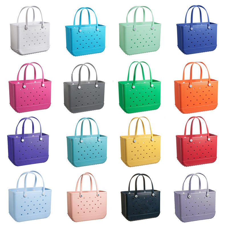 2024 Popular Waterproof Woman EVA Tote Large Shopping Basket Bags Beach Silicone Bogg Bag Purse Eco Jelly Candy Lady Handbags