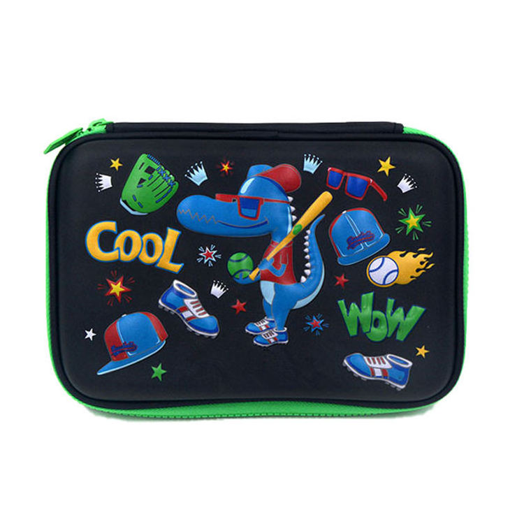 PU hard shell for students packing portable EVA zipper triple pencil case for kids