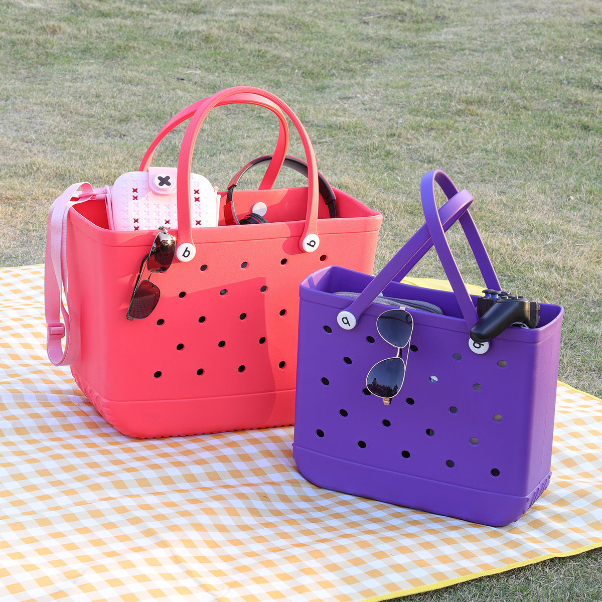 2024 Popular Waterproof Woman EVA Tote Large Shopping Basket Bags Beach Silicone Bogg Bag Purse Eco Jelly Candy Lady Handbags