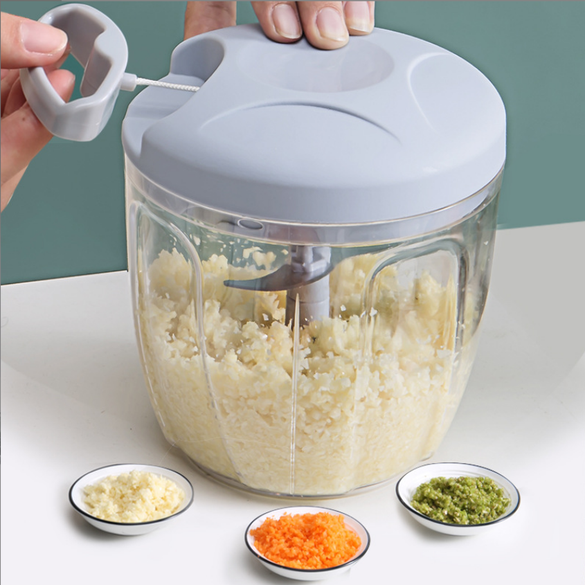 Professional plastic baby food mixer processor swift chopper blender for meat vegetable garlic grinder hand pull kitchen tool