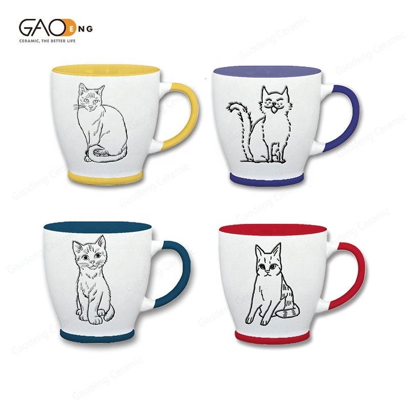 Taza Hot Sale Fashionable Ceramic Mug Creative Cute Cat Design Ceramic Tazas De Cafe