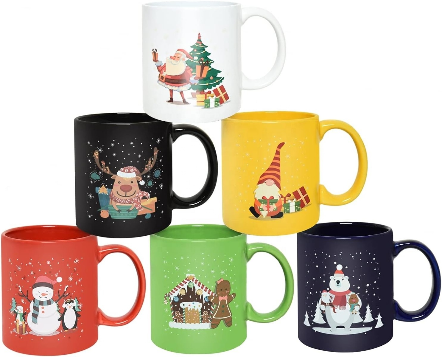 Wholesale manufacturer 11oz Coffee Cup Santa Claus Merry Christmas Snowman Ceramic Mug brand Promotional Gift Mug