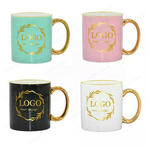 Factory Direct Customized New Bone China Souvenir Cup, Advertising Mug, Ceramic Customizable Coffee Mugs With Gold Handle & Logo