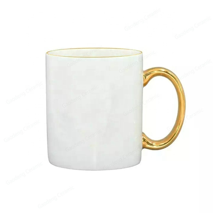 Factory Direct Customized New Bone China Souvenir Cup, Advertising Mug, Ceramic Customizable Coffee Mugs With Gold Handle & Logo