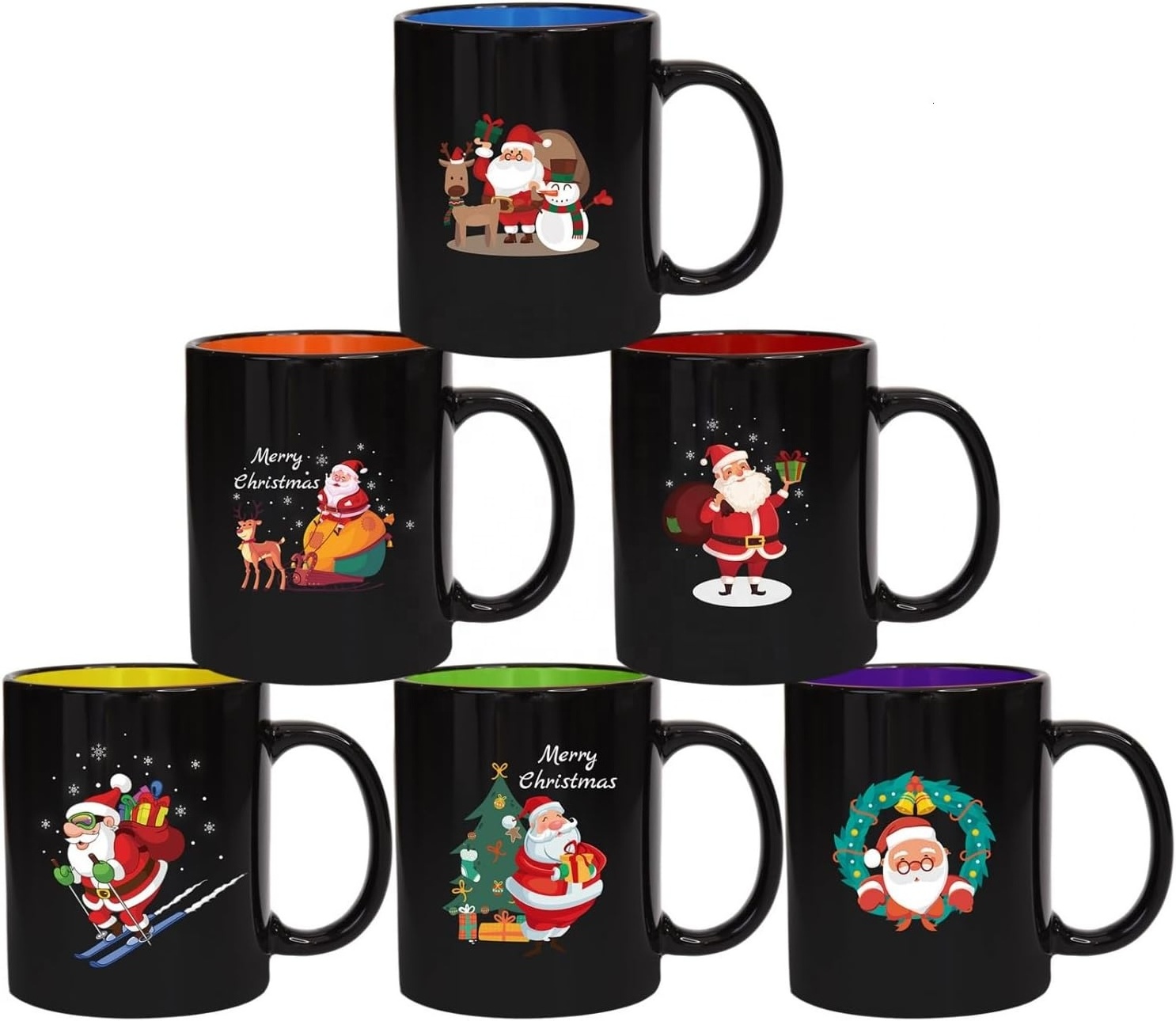 Wholesale manufacturer 11oz Coffee Cup Santa Claus Merry Christmas Snowman Ceramic Mug brand Promotional Gift Mug