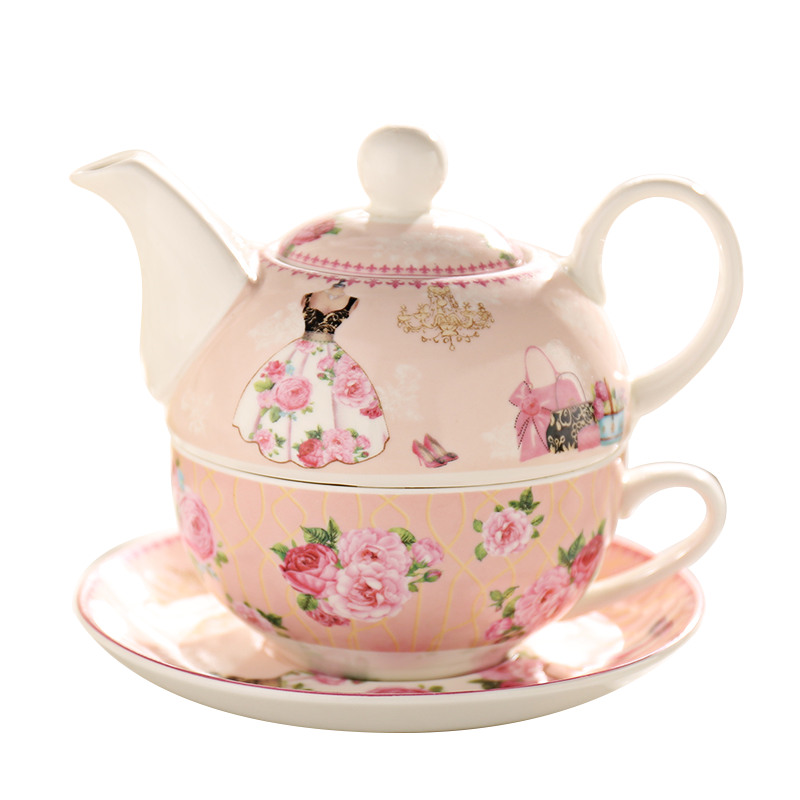 Tea Pot And Cup For One Person, Tea For One Set Coffee Sevring Decal Ceramic Teapot And Cup Set, Tea Set Cup Vintage Tea Cups