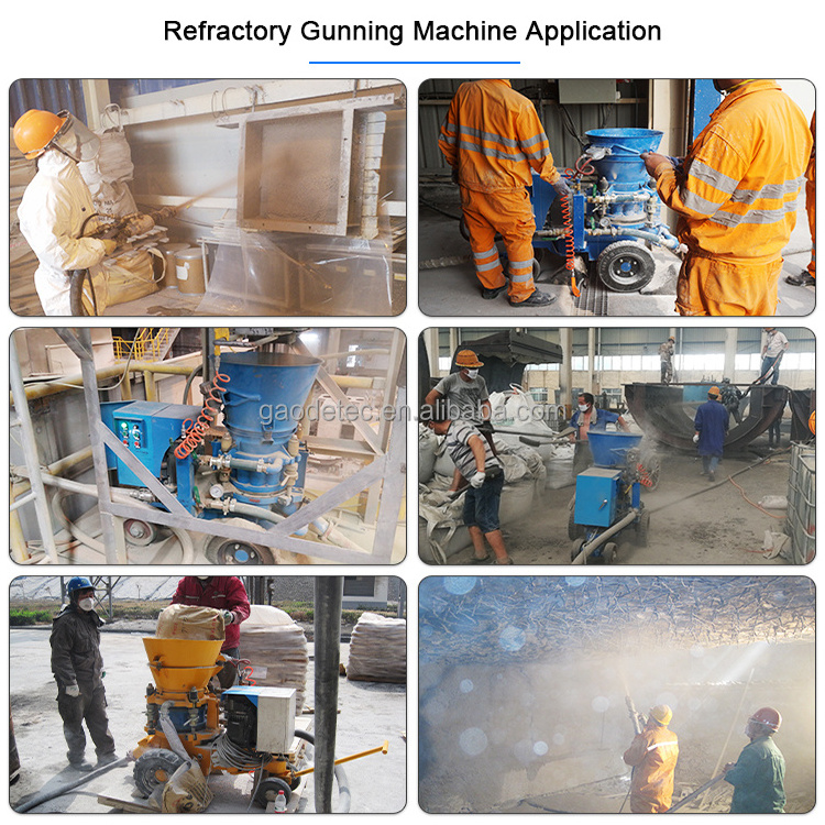 Factory price castable refractory machine with clean dust gun for cement kilns