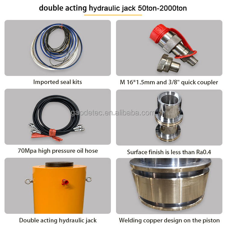 100ton-2000ton Double acting electric lifting jacks hydraulic lifting cylinder for sale