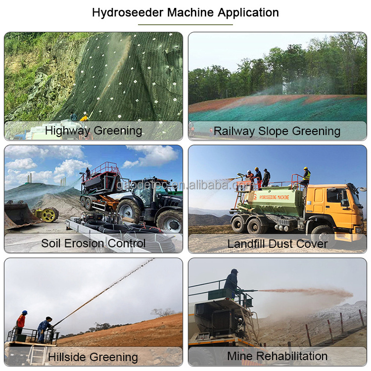 Movable soil spraying machine hydroseeding machine for planting artificial grass to slope protection