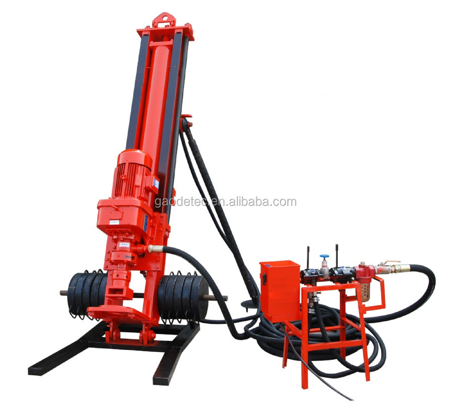 Small mobile electric bore hole rock drilling rig for blasting