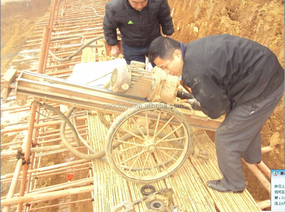 Man-portable horizontal directional drilling machine in quarry