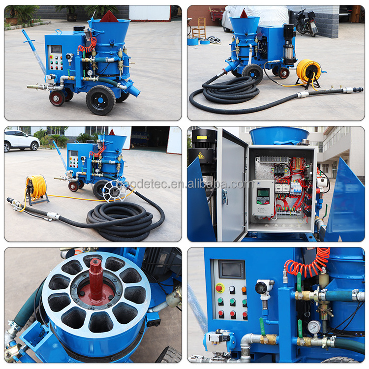 refractory dry mix castable shotcrete machine with sector rotor body