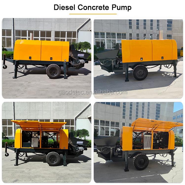 12m3/h- 55m3/h diesel engine concrete line pump trailer mounted concrete pump for sale