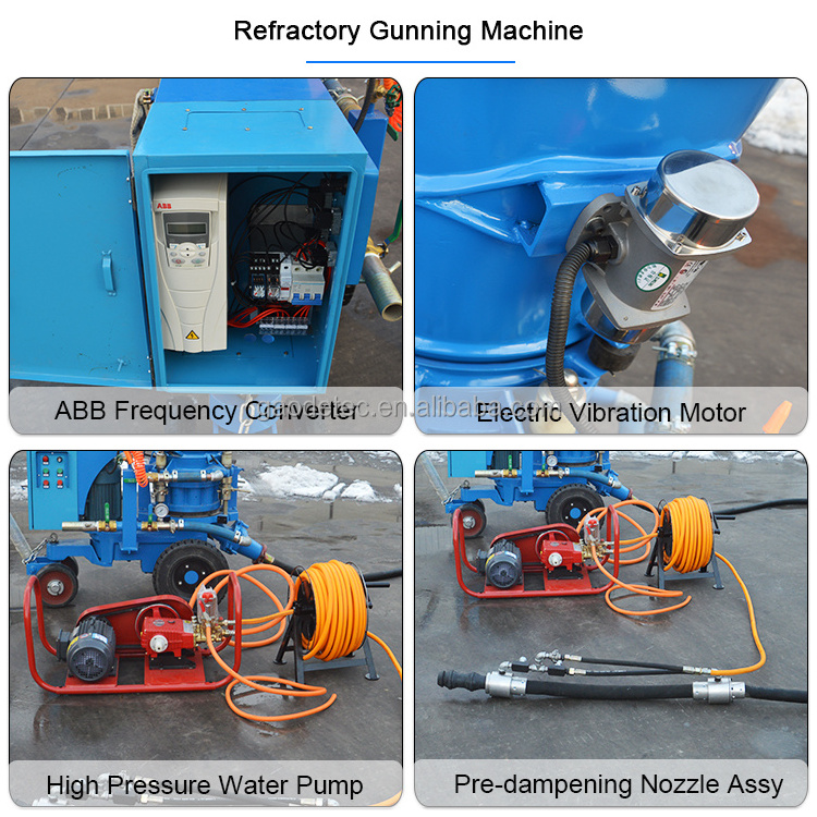 3m3/h Adjustable refractory small shotcrete machines refractory gunning machine for sale