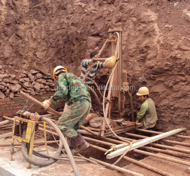 Man-portable horizontal directional drilling machine in quarry