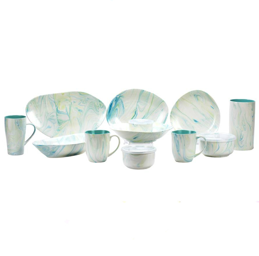 Marble Ceramic Dinner Set Royal Porcelain Tableware Stoneware Marble Coffee Mugs Dinnerware Sets With Full Glaze