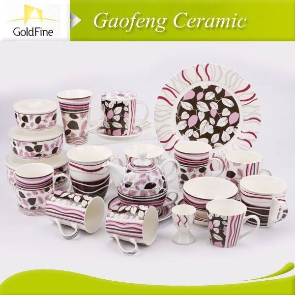 Stoneware Porcelain 16Pcs Wonderful Flowers Design Bone China Dinnerware Sets For Wedding