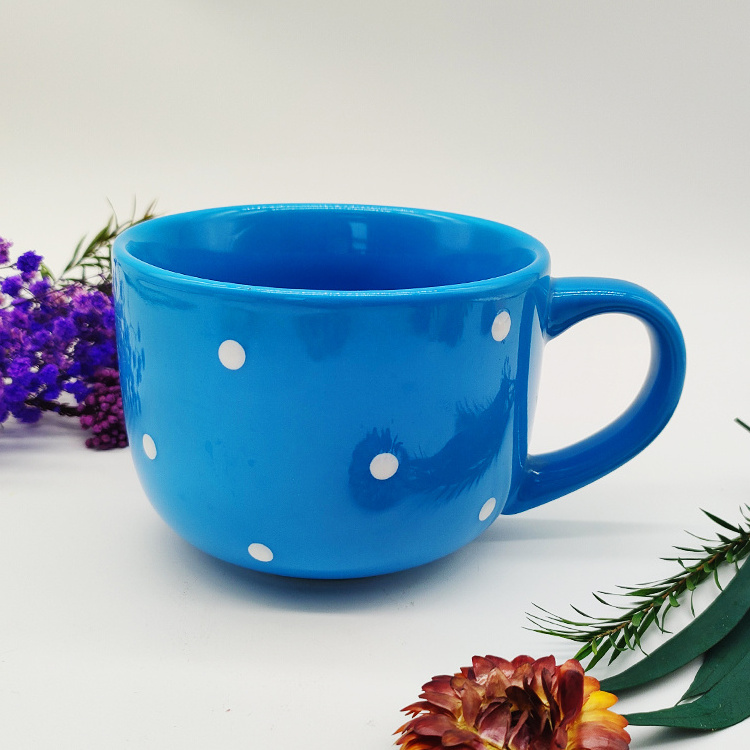 Ceramic Coffee & Tea Mug Large Ceramic Strainer Creative Hot Sale Tea Cup Blue Pottery Mug For Business Gift Set