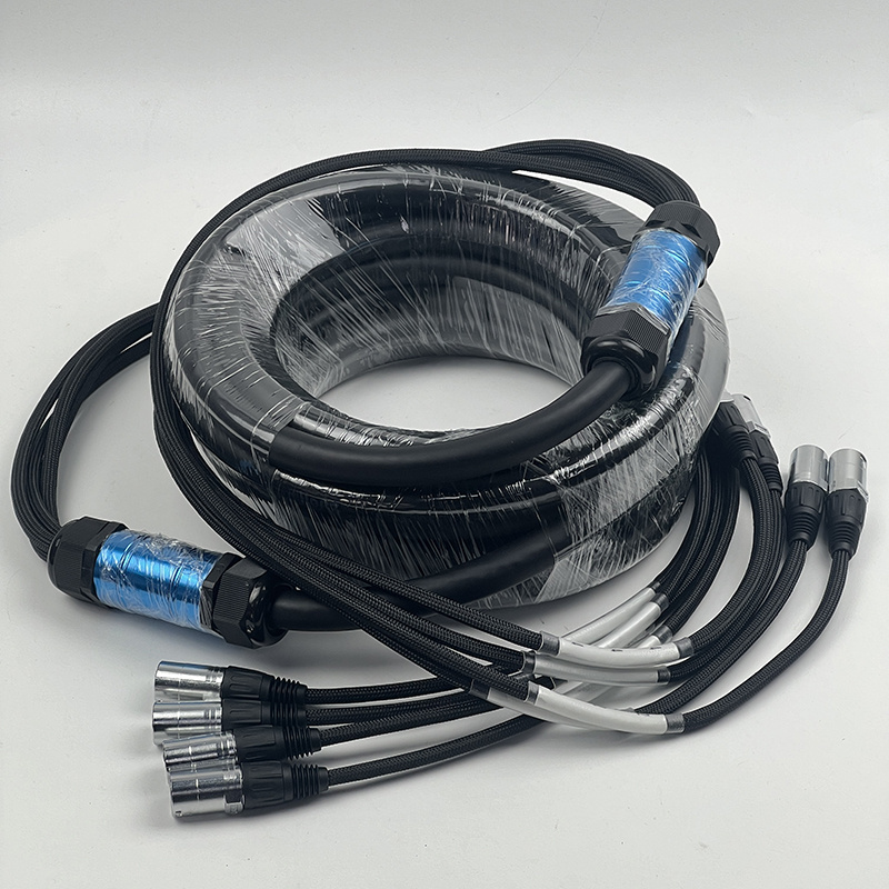 OEM Factory 1 2 4 6 8 Channels SF/UTP RJ45 Cat6 Rugged Shielded Tactical Audio Snake Cable With Cable Drum For Display Screen