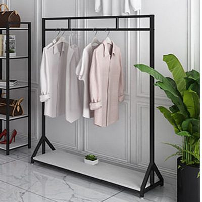 heavy duty lady clothing rack display garment metal clothes hanger stand with shoe rack